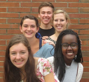 Science Hill's national merit semifinalists, clockwise from lower left: Sophie Grosserode, Emily Nagy, Walker Powell, Taylor Payne and Eunice Michieka.