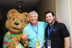 Scrubs the Bear, East Tennessee State University Head Football Coach Carl Torbush and Mike Hammontree enjoy the day on the links. Photos by David Wood.