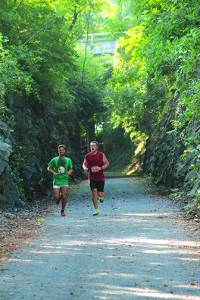 Matt Sonnenfeldt and Brad Yewer come first through the same cut during the Aug. 30, 2014 Tweetsie Trek.