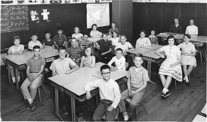Transou, back right, in one of her first teaching jobs, teaching fifth grade in Chattanooga in 1963-64.