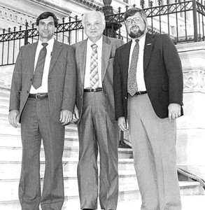 Baldwin, right, Congressman Jimmy Quillen, and Baldwin’s friend Alan Bridwell “back in the day.” Photo courtesy Glenn Berry