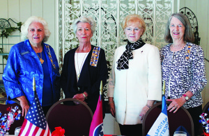 DAR officers (from left to right), Shirley Potter, Martha Nan Meredith and Claire Oldham (far right) with honoree Brenda Barnette.