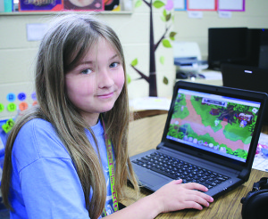 North Side fourth grader Anna Jefson says the ‘Prodigy’ game shown helps her improve her math skills.