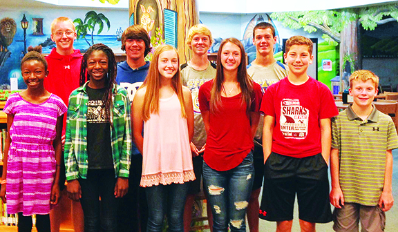 Ridgeview’s state track athletes included, front (left to right): Patricia Chellah, Judy Chellah, Caitlyn Heglar, Laken Jones, Sam Robbins, Ethan Eddy; back (left to right): Jonathan Peters, Joseph Tolley, Max Austin, Joe Jones Photo courtesy Ridgeview School