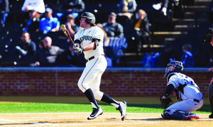 Craig follows through on a home run against Richmond earlier this season. Photos courtesy Brian Westerholt/Four Seam Images
