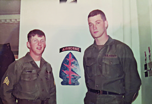 Sergeant Rick Storey with his commanding officer at Fort Polk prior to deployment to Vietnam. Photo courtesy of Rick Storey