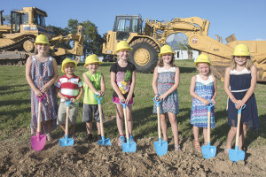 Current Boones Creek students were on hand to help local leaders with the ceremonial groundbreaking on Monday evening. Photos by Collin Brooks
