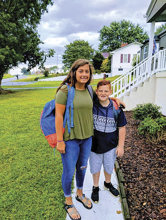 Brother and sister Emma and Camden Robinette were all smiles for their first day of school.