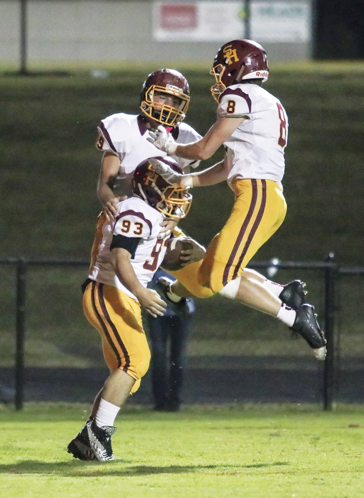 The Hilltoppers celebrate a touchdown.