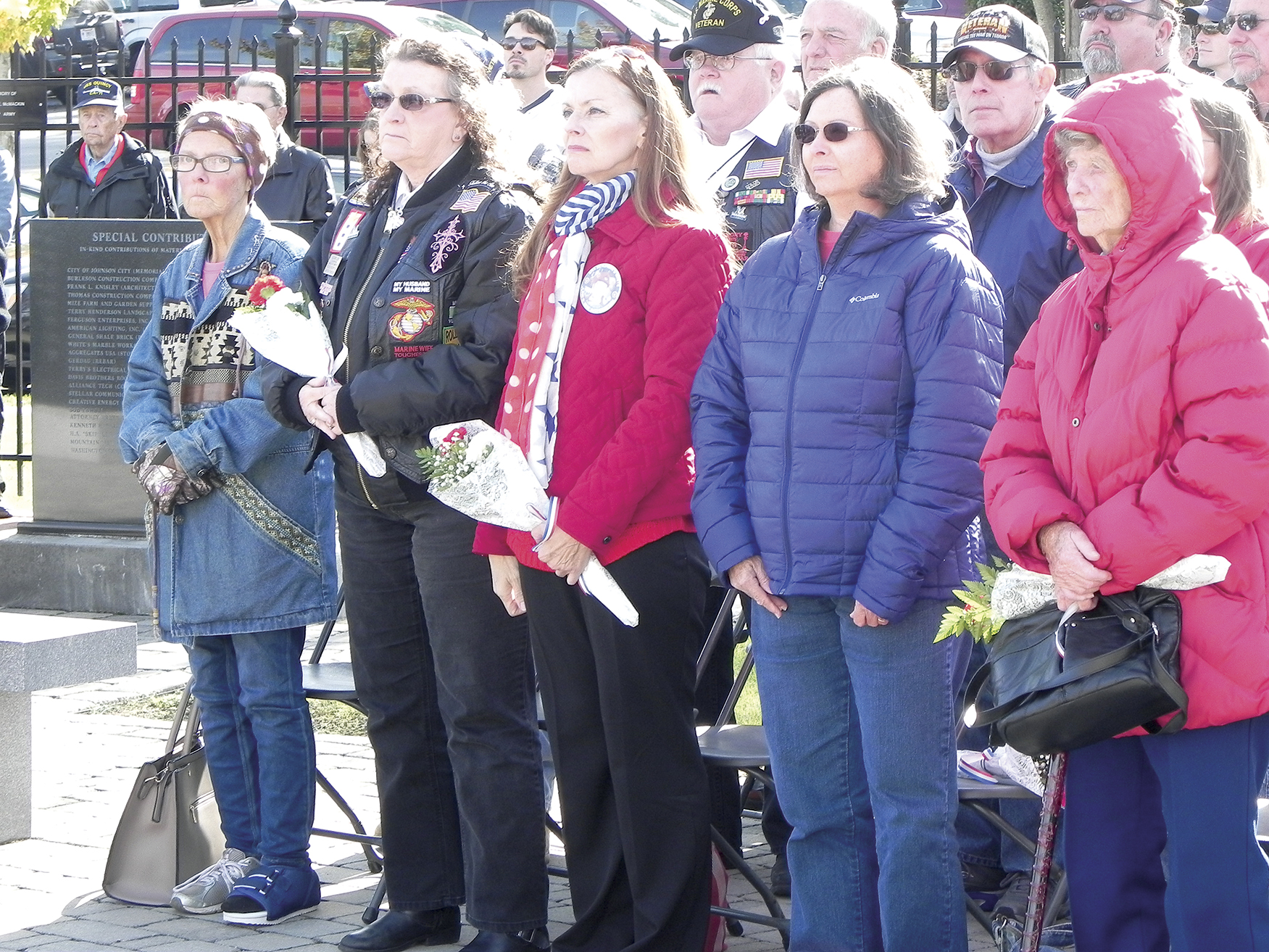 God Star Mothers who have lost a son or daughter in the service of our country were honored with a bouquet of flowers during the ceremony.