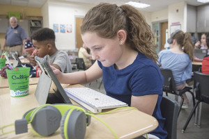 Fairmont student Olivia Brooks said she enjoyed all the technology she gets to use in Rob Martindale's class.