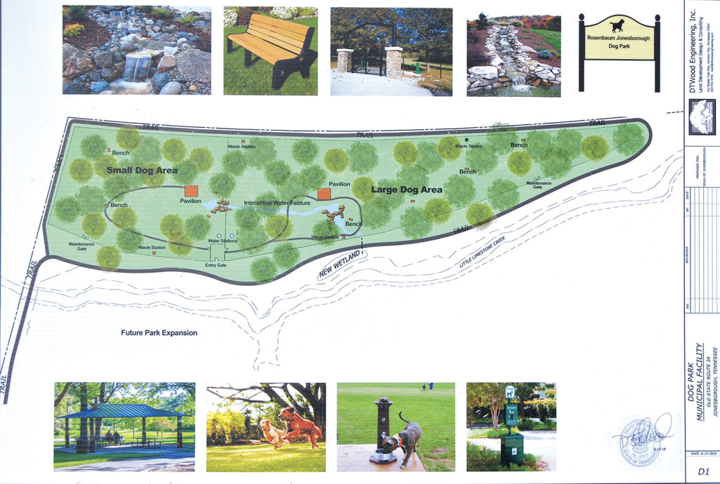 Plans for the new park show the features and amenities Jonesborough's leaders hope to include in the new space.