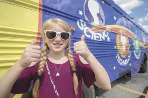 Blaiklee Brooks, a rising fourth-grader at Towne Acres, will have the opportunity to enjoy the STEAM Bus this year as it makes its rounds through Johnson City's eight elementary schools. PHOTOS BY COLLIN BROOKS