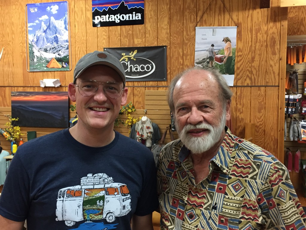 Dan Mahoney (right) has had a front-row seat to tremendous growth in Johnson City. As a younger generation of outdoor enthusiasts - including Mahoney's employee Hunter Greene (left) - put the finishing touches on the inaugural Meet the Mountains Festival, Mahoney took some time to reflect on how far we've come and where we might be headed next. PHOTO BY DAVE ONGIE