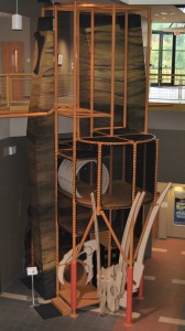 The two-story Paleo Tower is part of a new wave of attractions at the Hands-On! Discovery Center. Marquart said the goal for Hands-On! is to continue intertwining the center's attractions and displays with the work being done by the paleontologists at the fossil site. PHOTO BY DAVE ONGIE