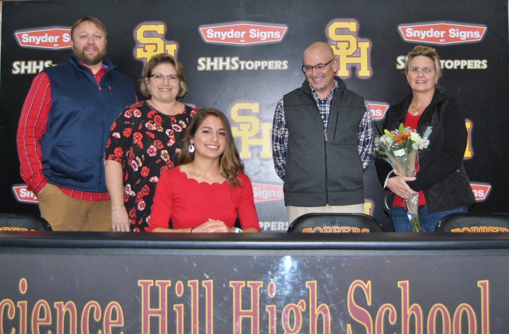 Science Hill track and cross country standout Katy Neubert will continue her academic and athletic career at King University. Surrounded by friends and family, Neubert signed scholarship papers at a recent ceremony at Science Hill, where she was a two-time qualifier for the state track meet as a member of the school's 4x800 relay team.