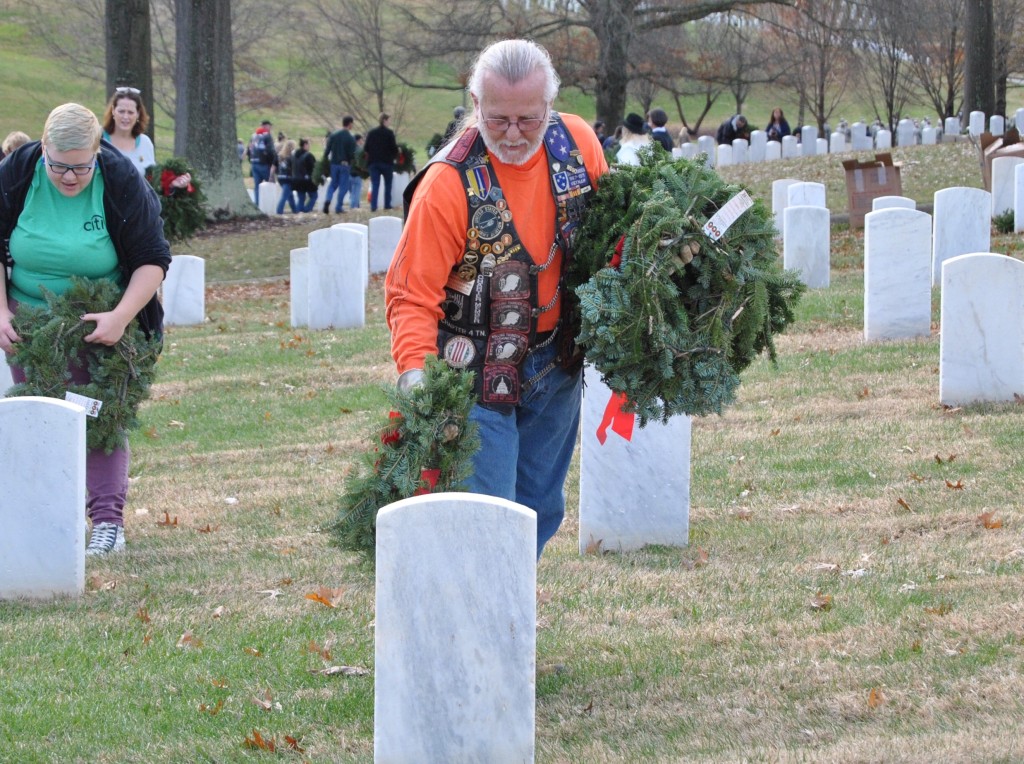 Veterans groups, school organizations, civic groups and individual citizens turned out to lay over 7,100 wreaths at Mountain Home. PHOTO BY DAVE ONGIE